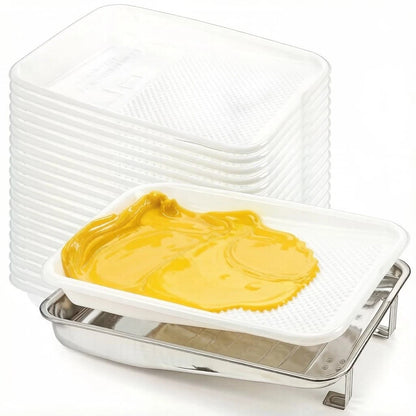 9 Inch Metal Paint Tray Set with 20 Disposable Liners for Automotive Use