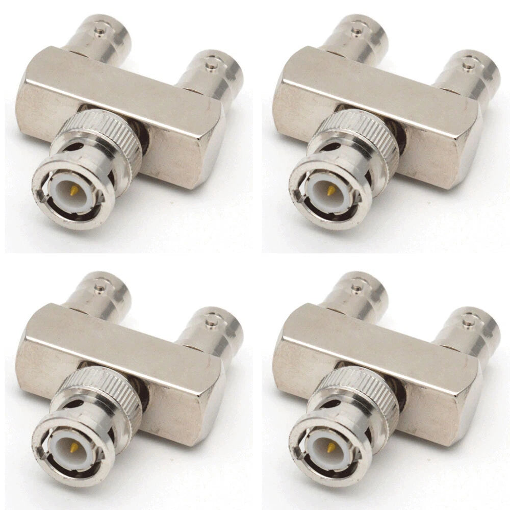 2X BNC Male to Dual BNC Female Splitter Y Adapter Connector