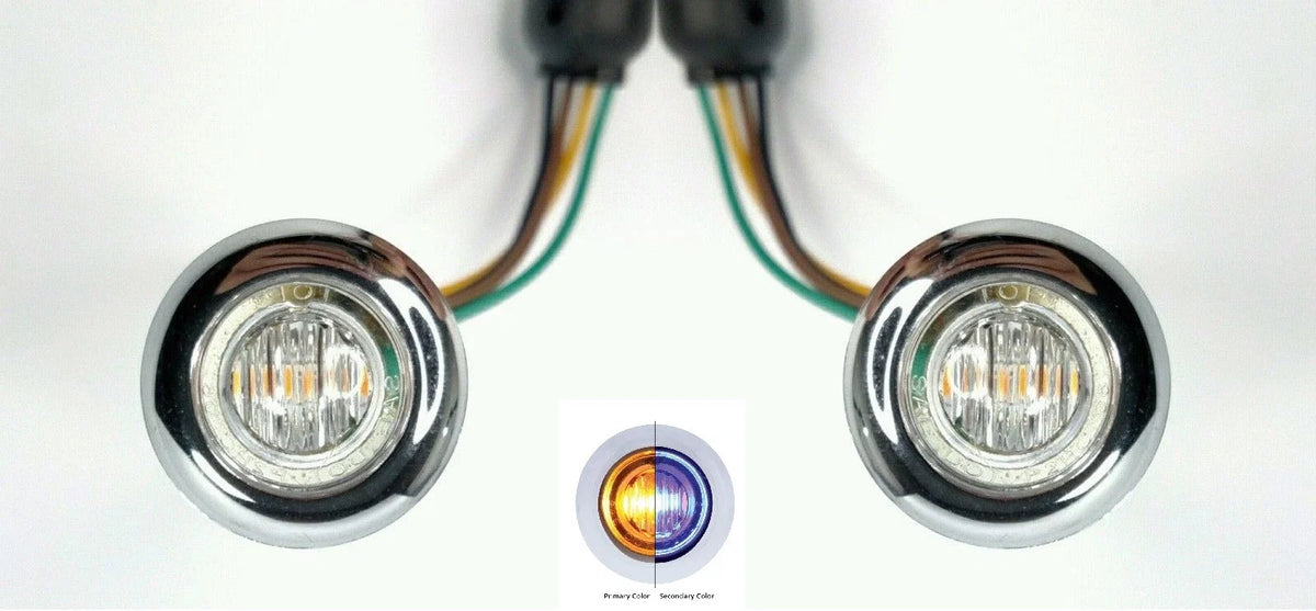 LED Dual Color Lights Amber Blue Marker Clearance w Clear Lens for Jeep (2007–2018)