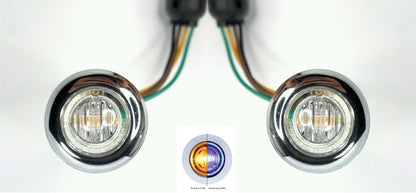 LED Dual Color Lights Amber Blue Marker Clearance w Clear Lens for Jeep (2007–2018)