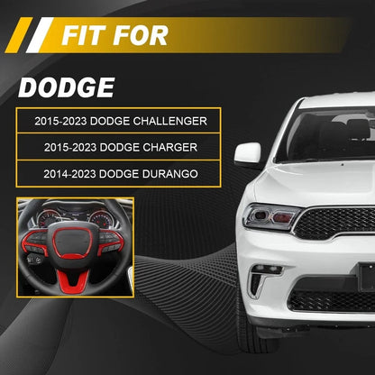 Steering Wheel Trim Cover for Dodge Challenger Charger Durango (2014–2023) Red