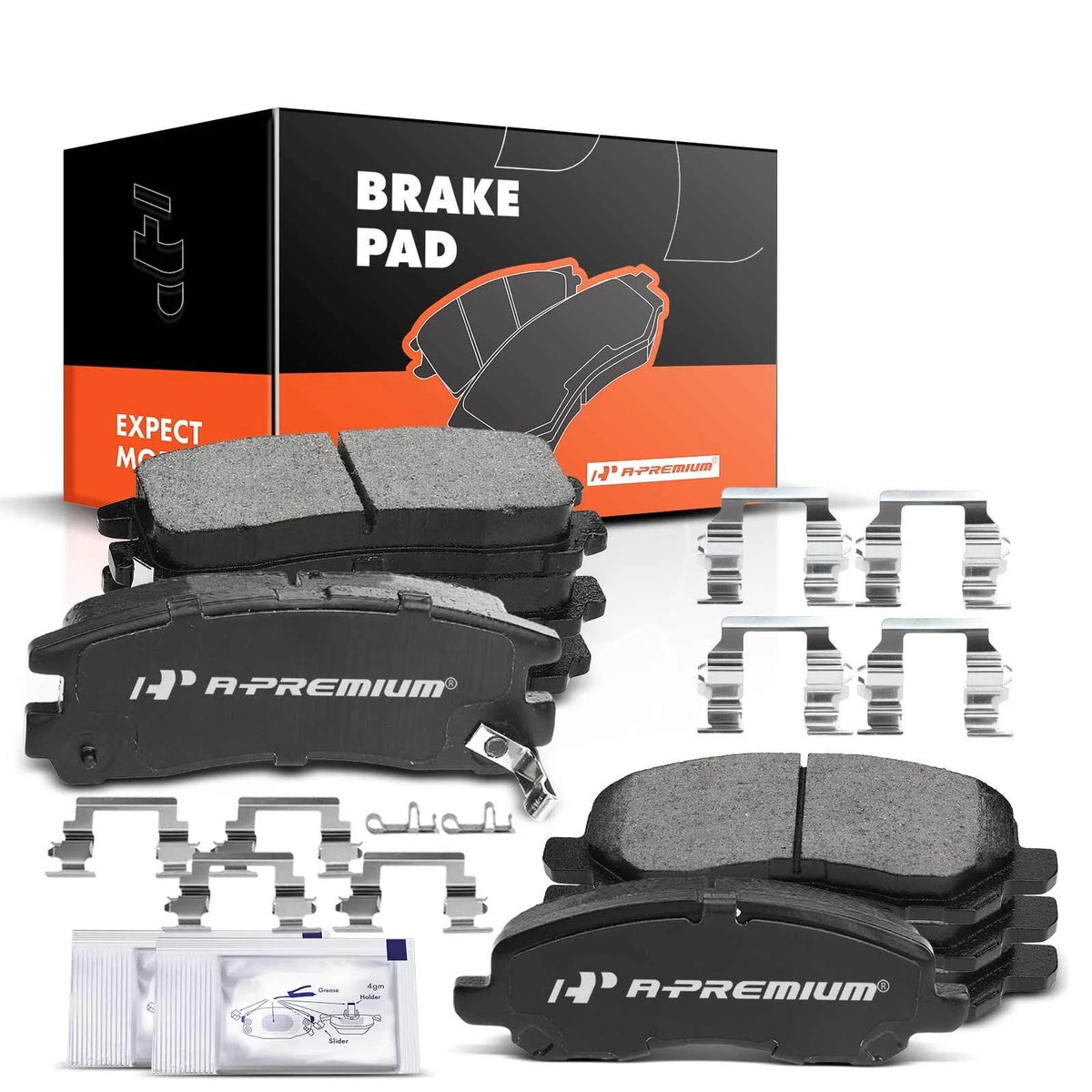 Set of 8 Ceramic Brake Pads for Mitsubishi Eclipse & Galant (2001–2012)