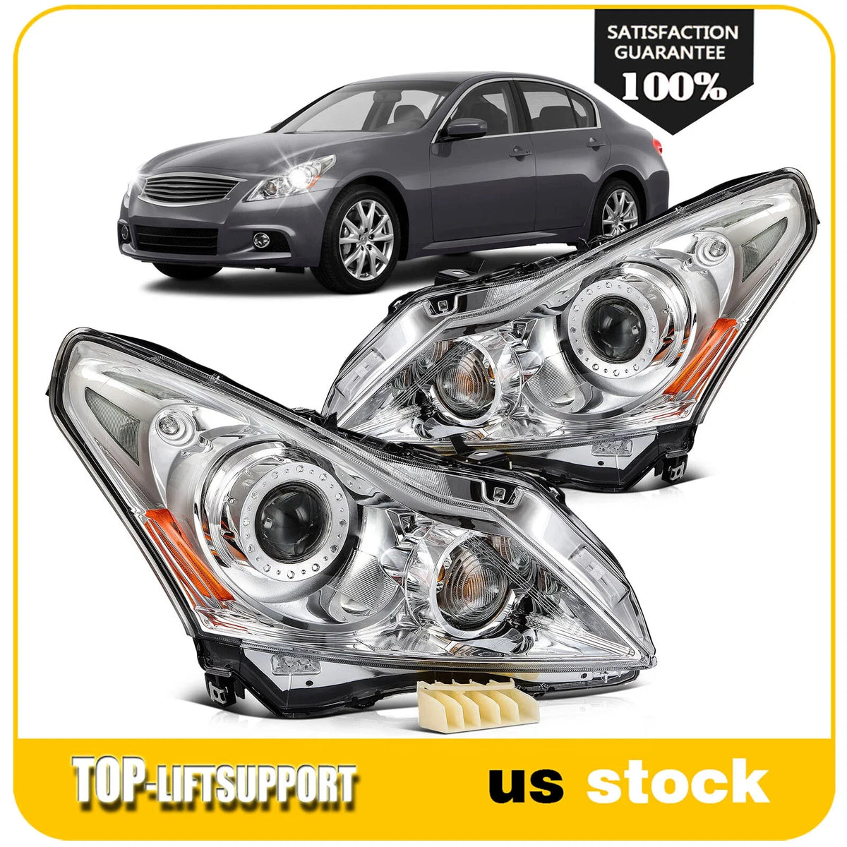 Halogen Projector Headlight for Infiniti G37 G25 Q40 (2010–2013)