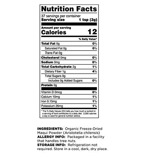 Organic Maqui Berry Powder 4 Oz - Freeze-Dried