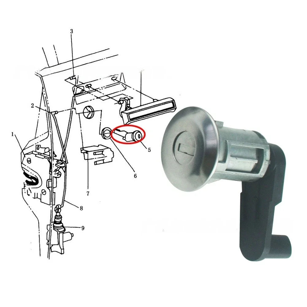 Door Lock Mechanism with Keys for Renault Megane (1996–2003)