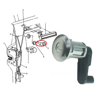 Door Lock Mechanism with Keys for Renault Megane (1996–2003)