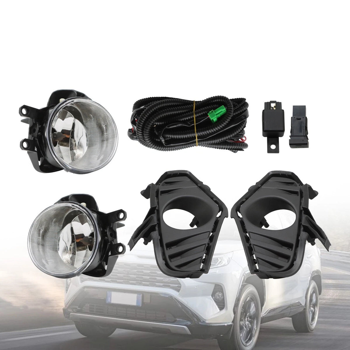 Pair of Front Bumper Halogen Fog Lights for Toyota RAV4 (2019–2023)