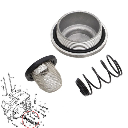 Oil Drain Plug Spring Filter Set for Honda ATC185 ATC185S ATC200ES