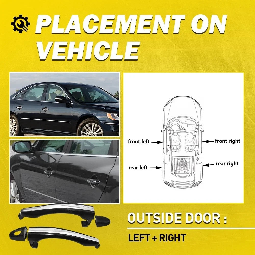 Chrome Outside Door Handle Set for Hyundai Azera (2006–2011)