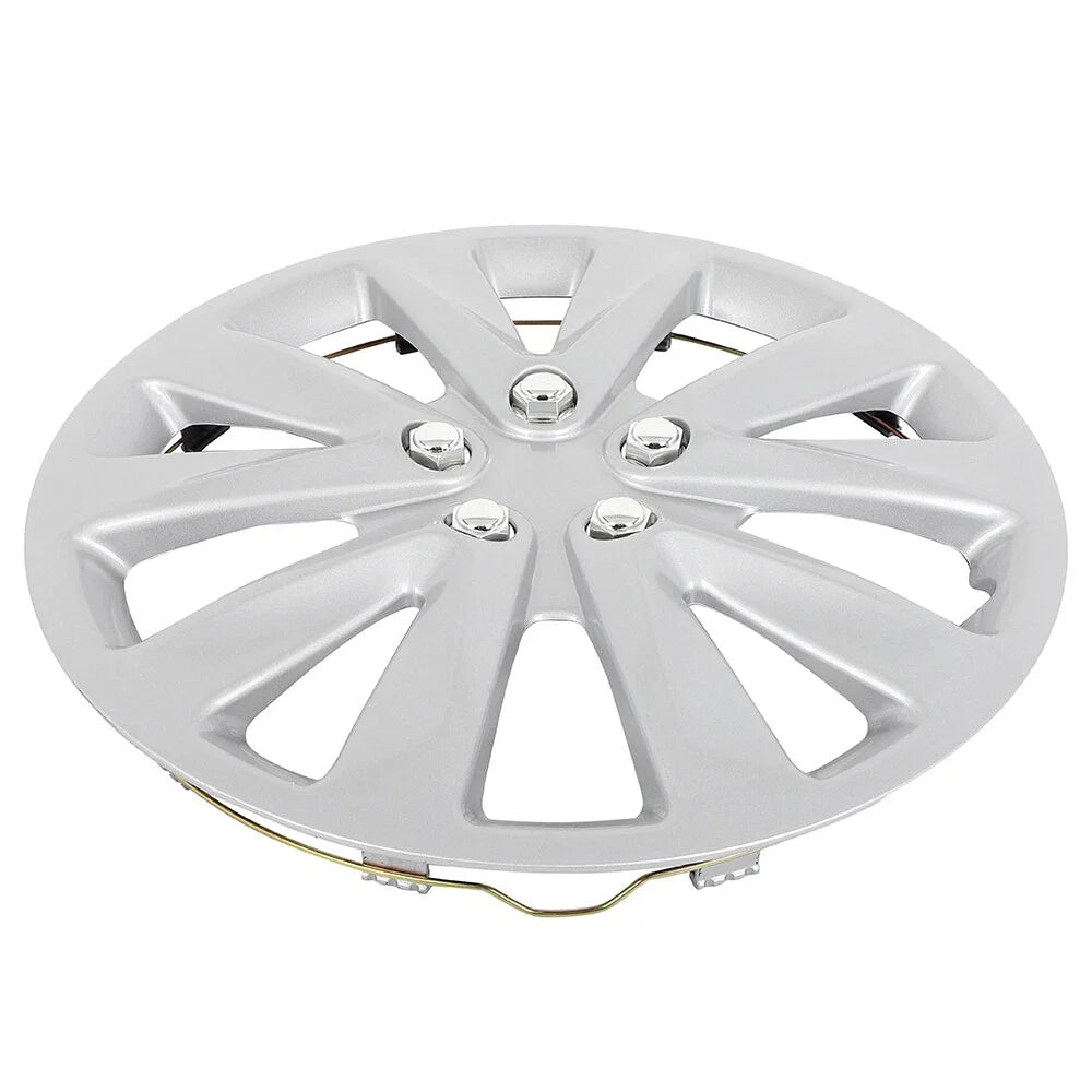 Set of 4 15" Wheel Hub Caps Full Rim Covers Silver Universal