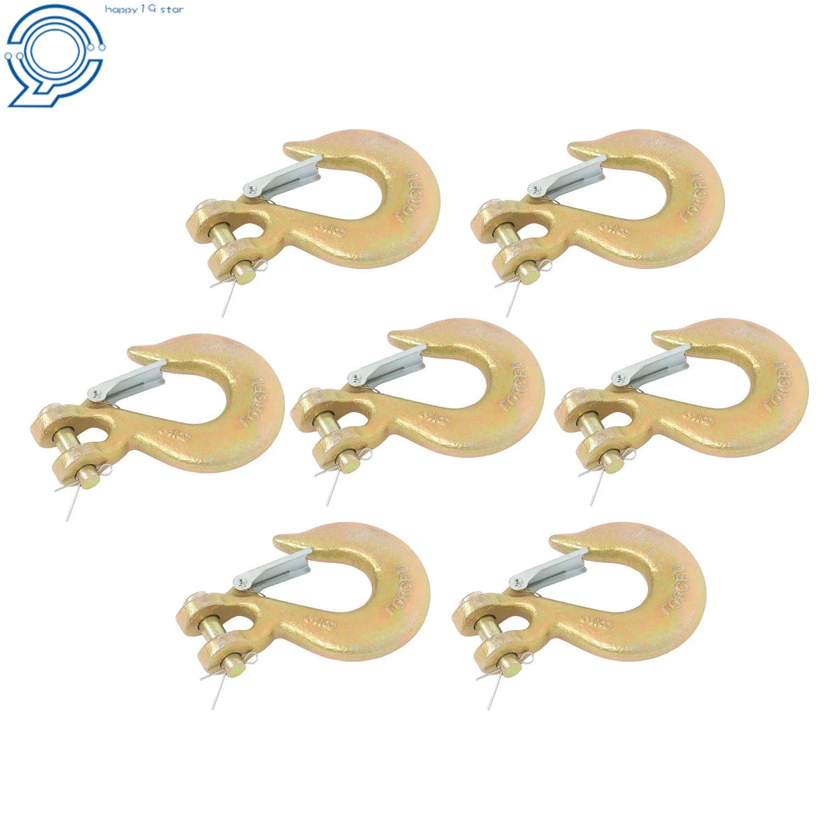 Set of 8 Clevis Slip Hooks w/ Latch for Flatbed Truck Trailer