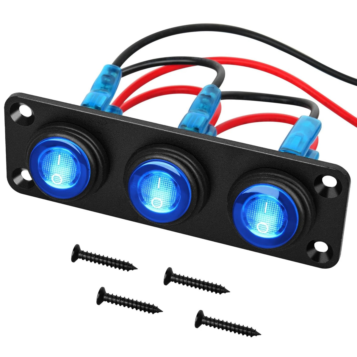 3 Gang Rocker Switch Panel for Nilight 12V Waterproof (No Part Numbers)