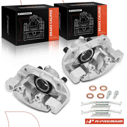 A-Premium Pair Front Brake Calipers w/ Bracket for BMW E46/E90 (2000–2012) - 34111165030, 34116758114, 19-P1619A, 19-P1618A