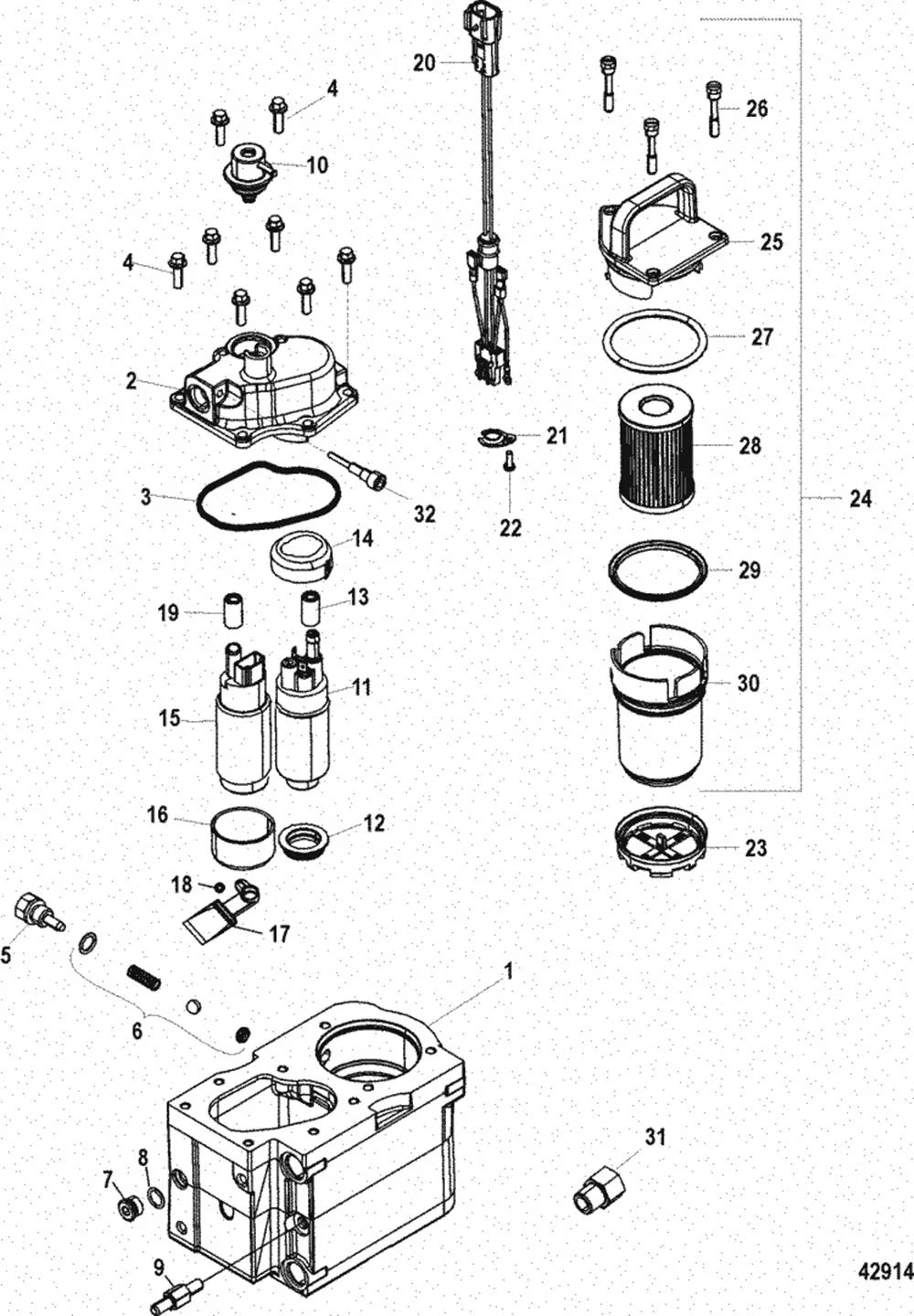 Cool Fuel Filter Kit for Mercury MerCruiser (Gen 3) (35-8M0093688, 8M0204703)