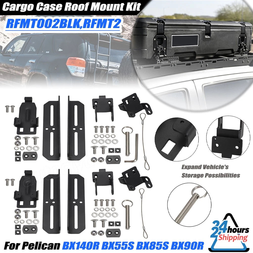 Cargo Case Roof Mount Kit for Pelican Gen2 BX140R BX55S BX85S (RFMT002BLK, RFMT2)