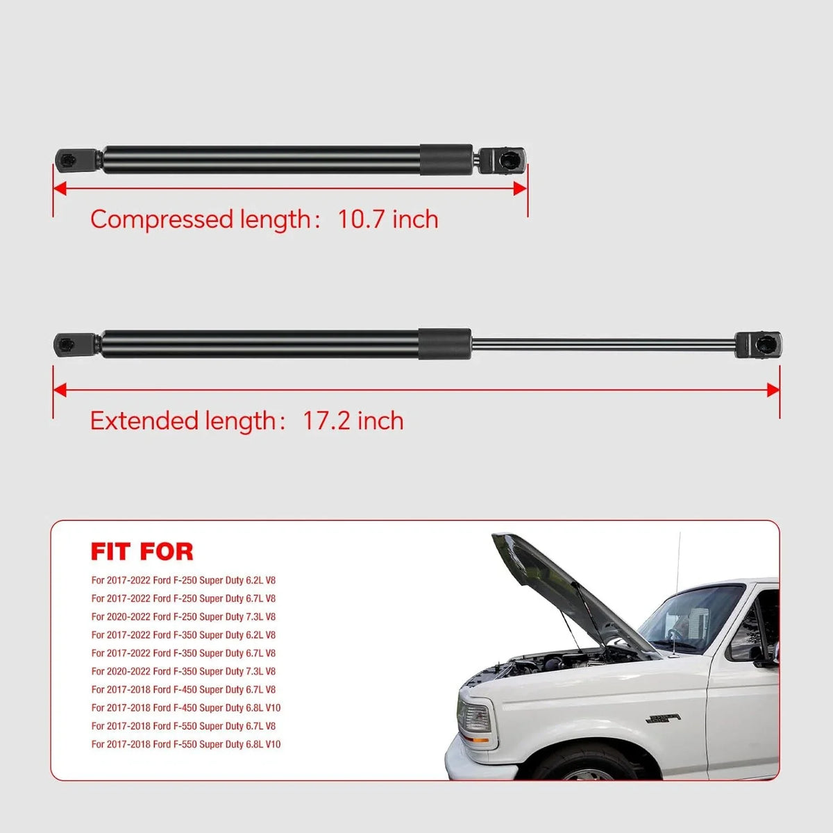 Hood Lift Support Strut Shock for Ford F-250 F-350 Super Duty (2017–2022)