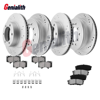Front & Rear Brake Rotors + Ceramic Pads for Toyota Sequoia (2001–2022)