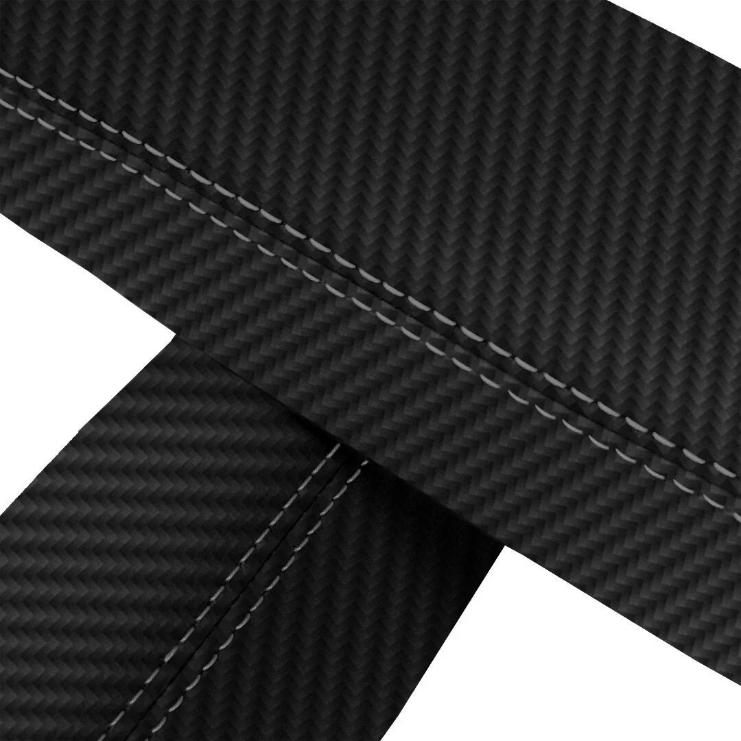 Door Panel Armrest Cover for Acura TSX (2009–2014) - PVC Carbon, Gray Stitch