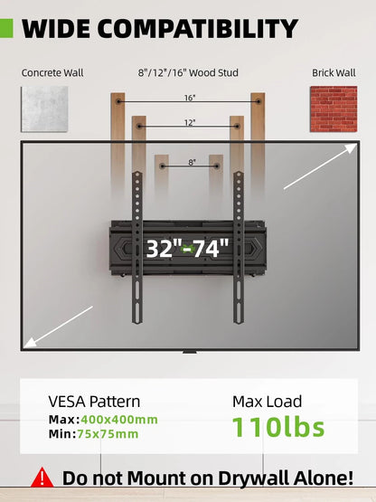 TV Wall Mount for 32-74 Inch Flat Screen/LED (No Part Numbers)