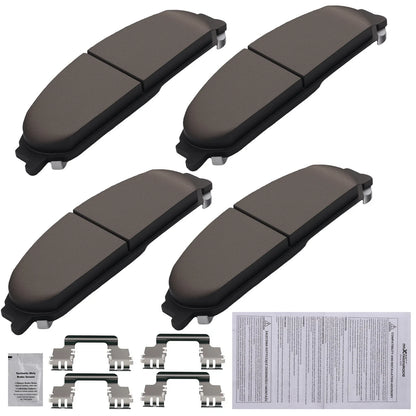 Set of 4 Front Ceramic Brake Pads for Chrysler 200 (2013–2014) 300 (2005–2019)
