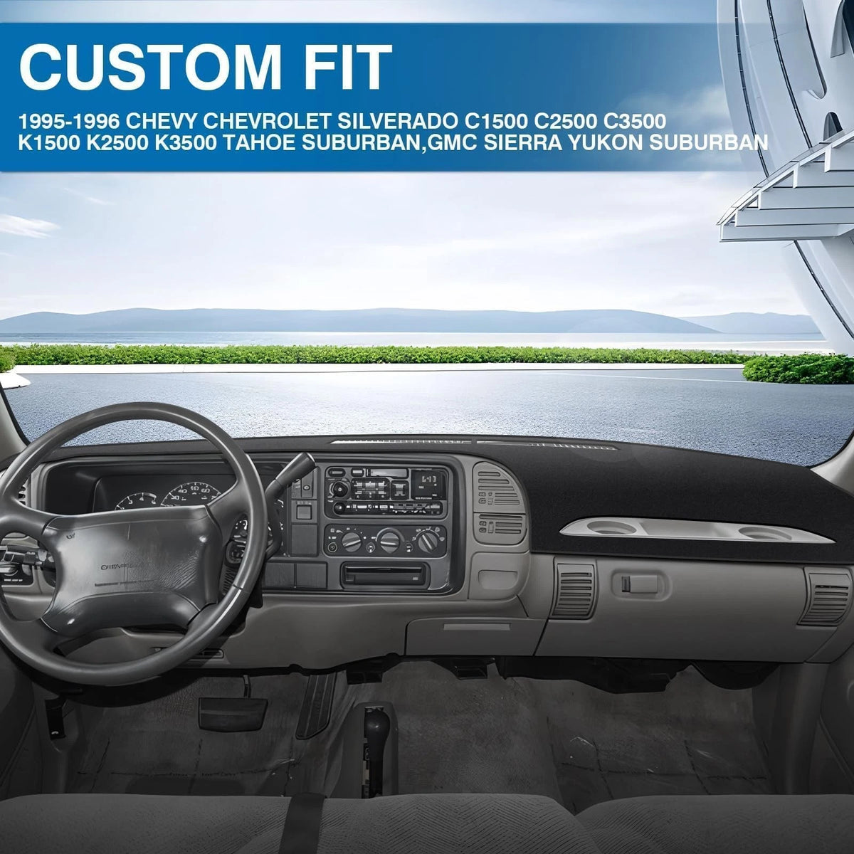 Dash Cover for Chevy Silverado C/K (1995–1996) Black