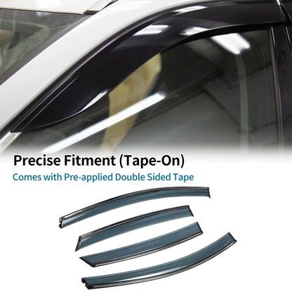 Set of 4 Window Deflectors for Ford Focus (2012–2018) Black Vent Visors