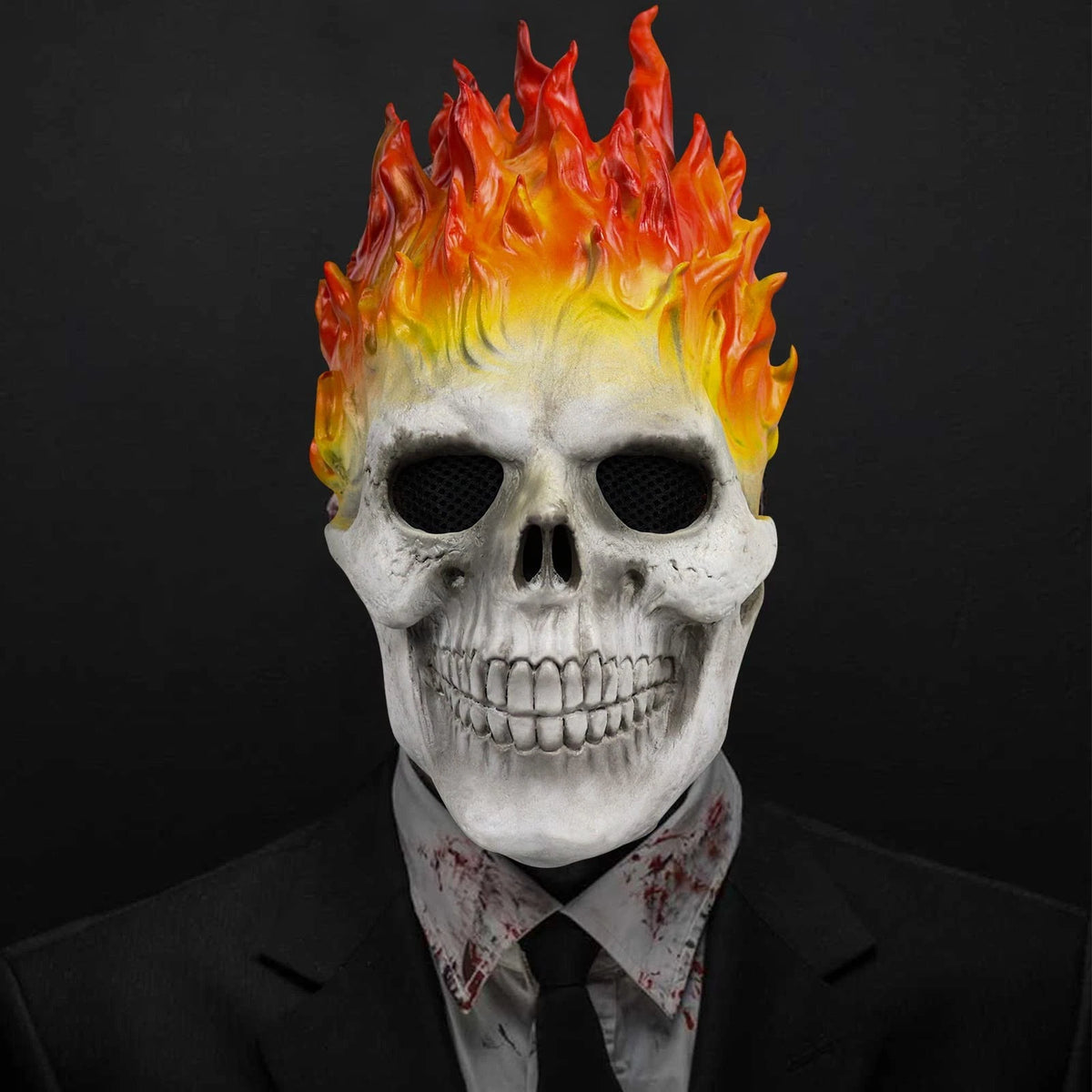 EJWCIG Ghost Mask Demon Flame for Universal Fit (12.6in x 9.8in x 9.4in)