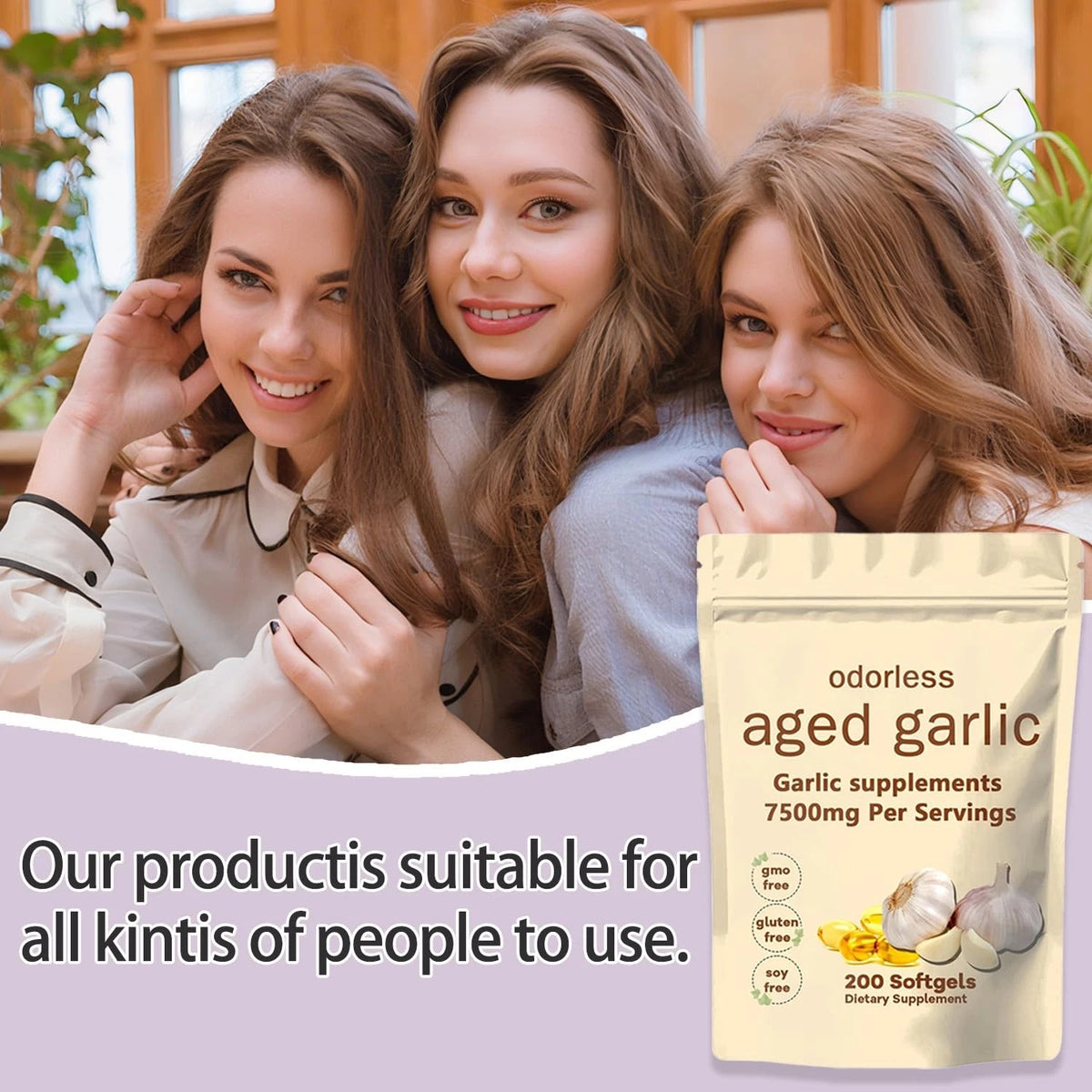 200 Count Aged Garlic Extract Supplement for Health (Pack of 1)
