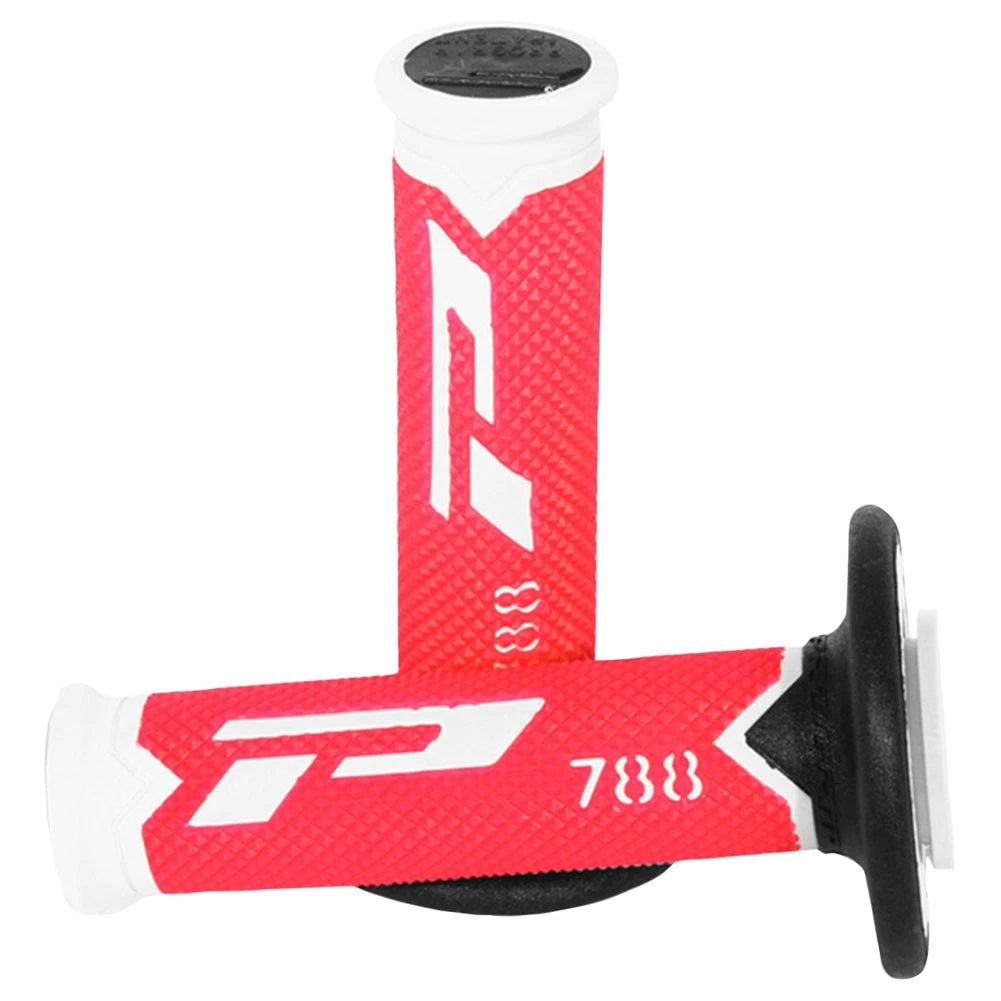 Pro Grip 788 Triple Density Grips for Motorcycle (788FLUOWHRDBK)