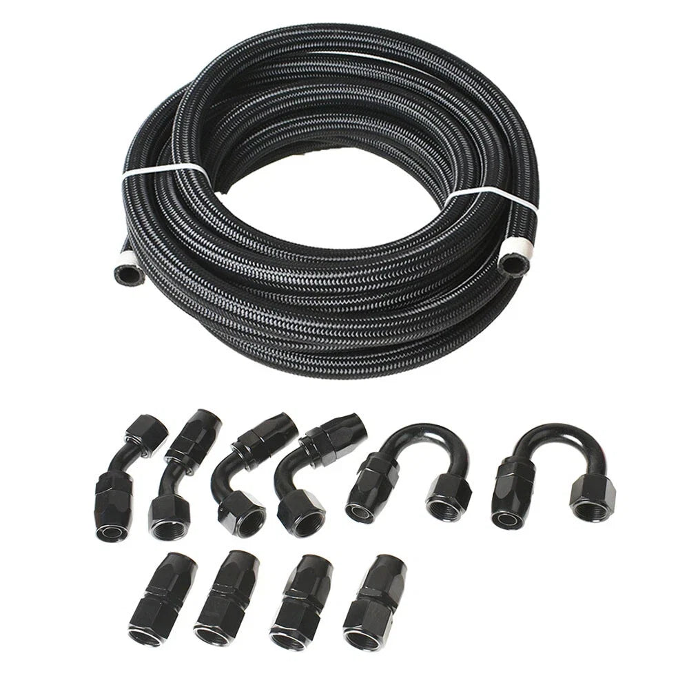 Braided Fuel Hose Line with 10AN Swivel Fitting Kit for Universal Vehicles
