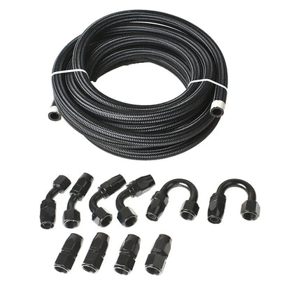 Braided Fuel Hose Line with 10AN Swivel Fitting Kit for Universal Vehicles
