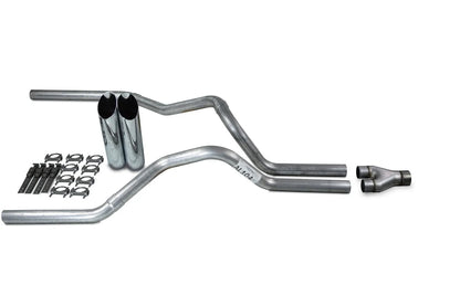2.5" Dual Exhaust Kit Y Pipe with Slash Tips for Ford F-150 (2004–2014)