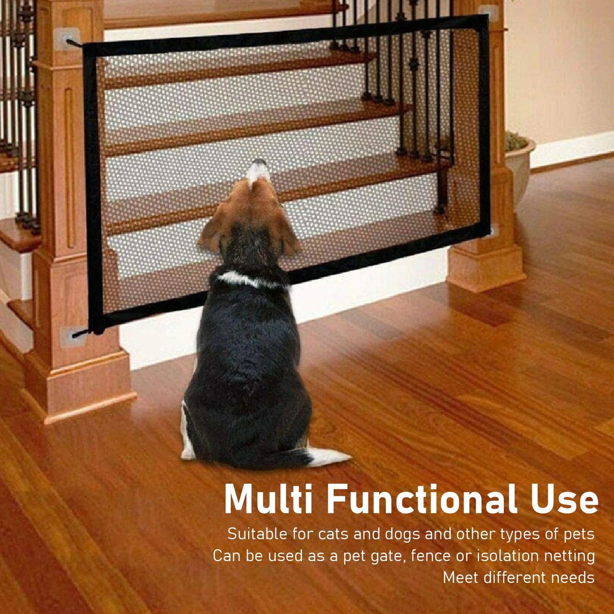 Pet Mesh Gate for Universal Use (Foldable, No Drill Installation)