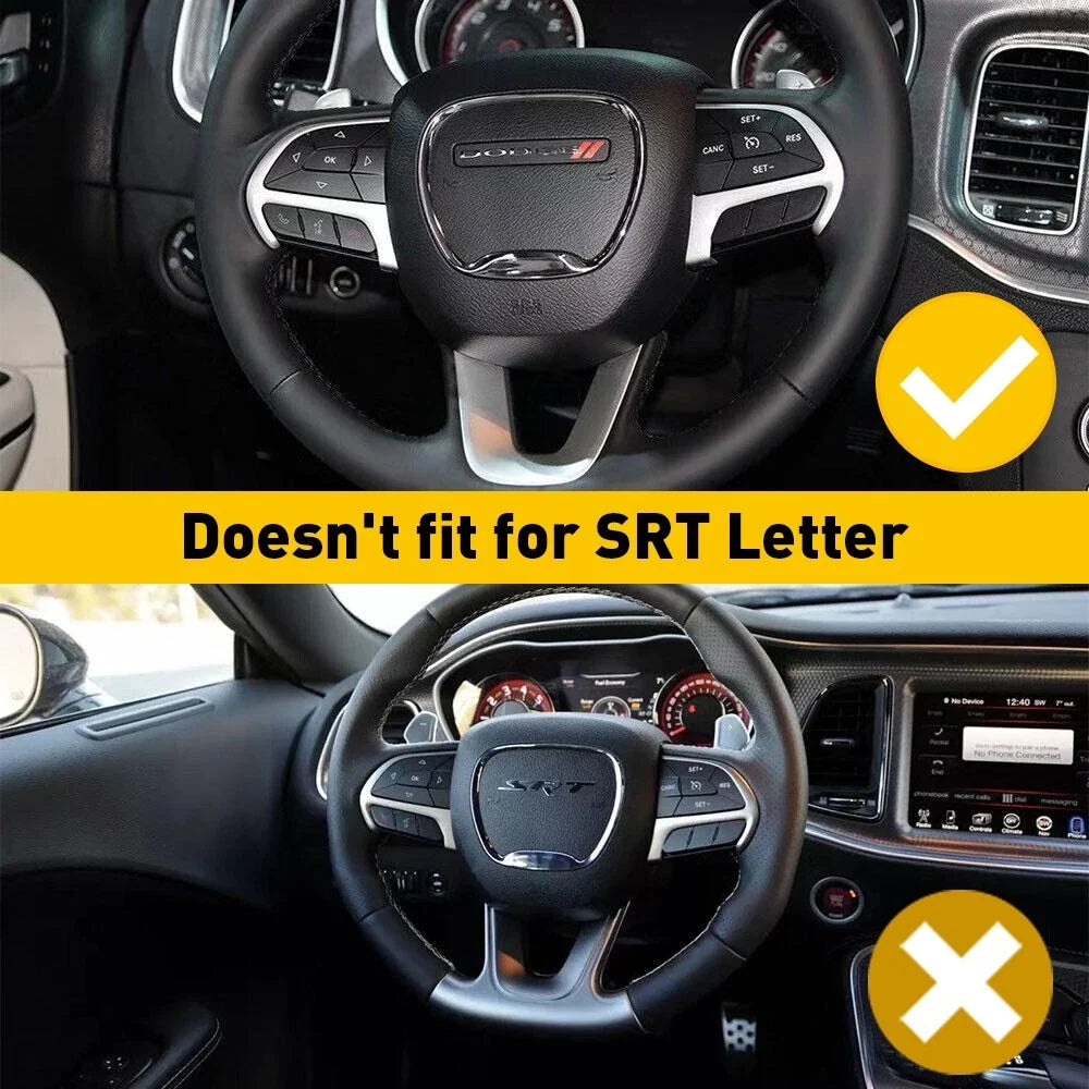 1X Black Steering Wheel Center Trim Ring for Dodge Durango (2014–2021)