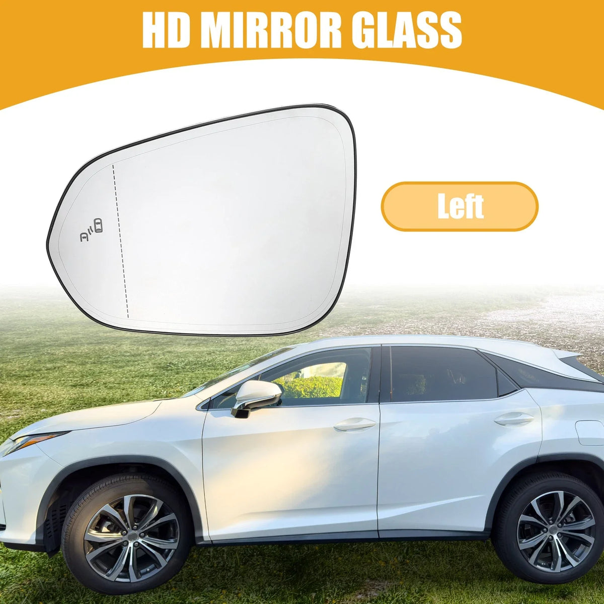 Left Side Rear View Mirror Glass No. 87961-0E250 for Lexus RX350 (2016–2022)