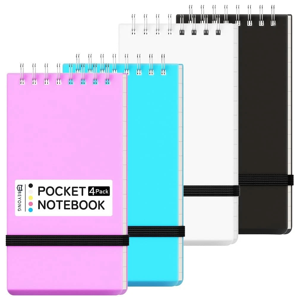 4X Mini Notepad Spiral 3x5 for Pocket Journal