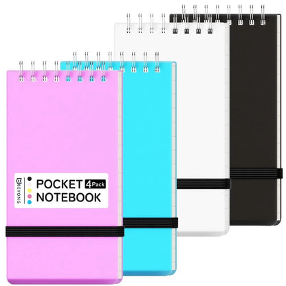4X Mini Notepad Spiral 3x5 for Pocket Journal