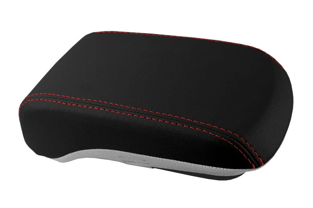 Console Lid Pull Over Cover Leather for Mitsubishi Lancer (2008–2016) Red Stitch