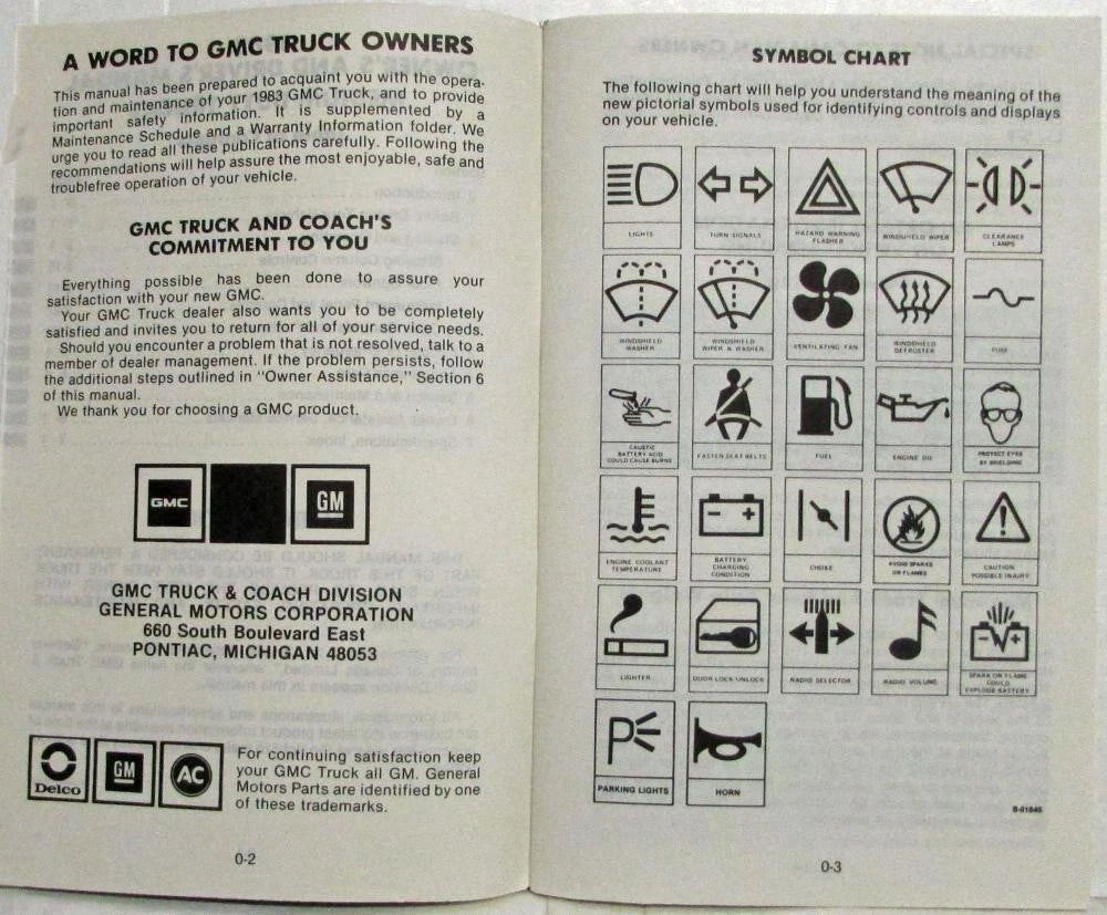 Owners and Drivers Manual for GMC Medium Duty Truck (1983)