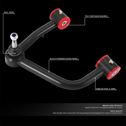 J2 Black Front Upper Control Arms for Escalade Silverado 1500 Tahoe Sierra (2019–2024)