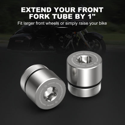 1 Inch Fork Tube Extension Riser for Harley Road King FLHR FLHRC FLHP FLHRXS (2004–2023)