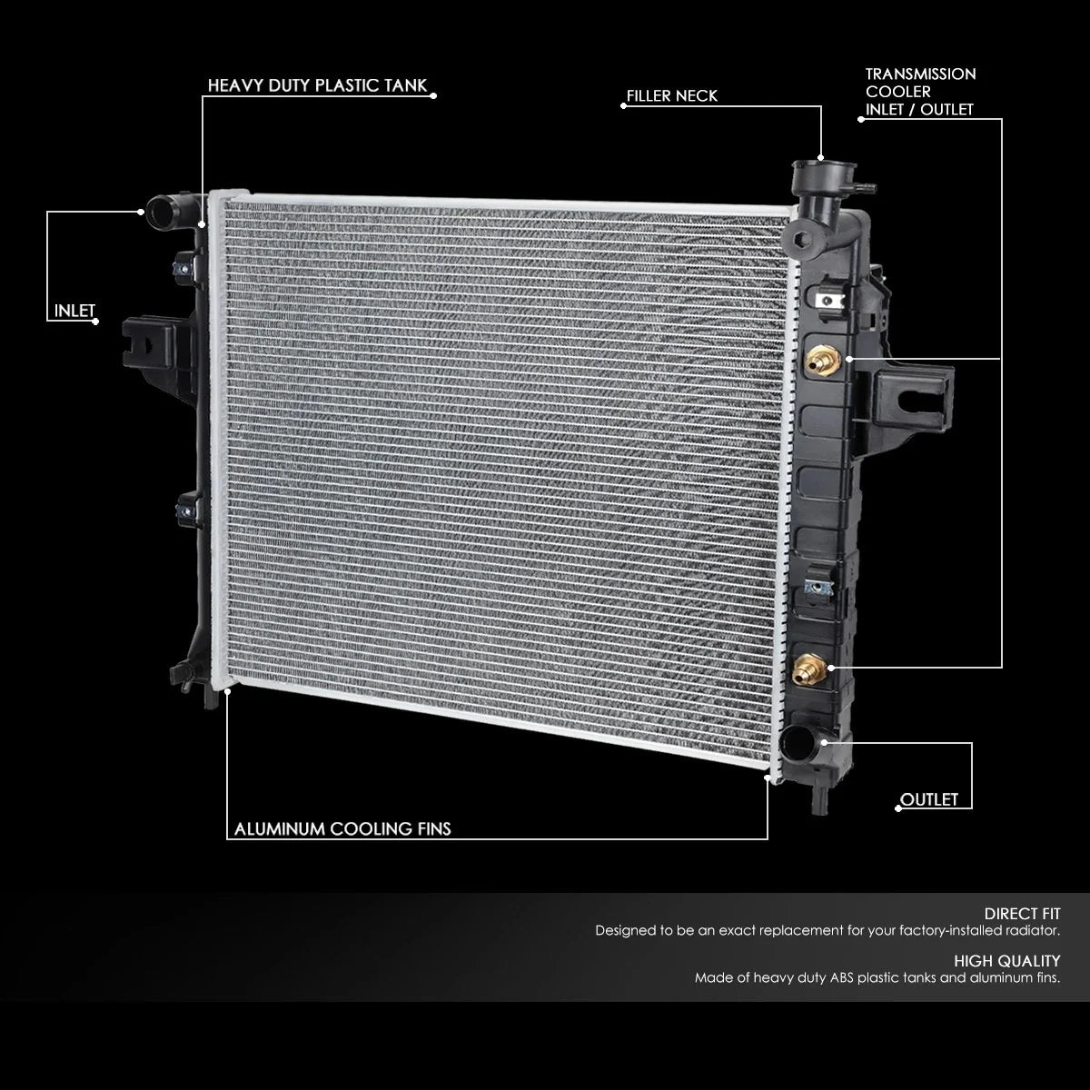 Aluminum Core Radiator for Jeep Grand Cherokee 4.7 (1999–2000) DPI 2263