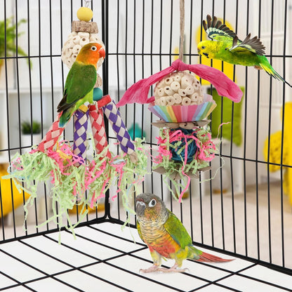 Colorful Shredding Crinkles Foraging Toys for Birds