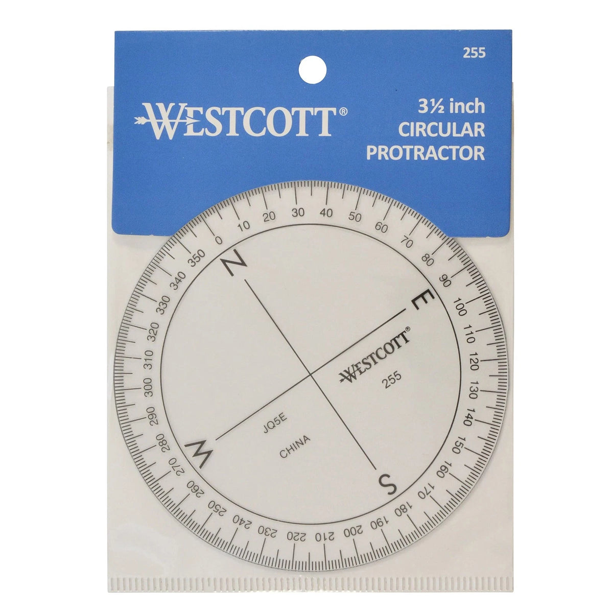 360-Degree Protractor Compass for Drawing and Drafting, Clear, 3.5 in