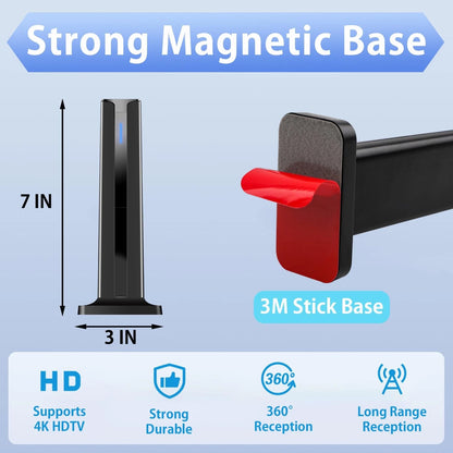 Digital TV Antenna for Smart Indoor (2026) 3M 7.0 IN, Black