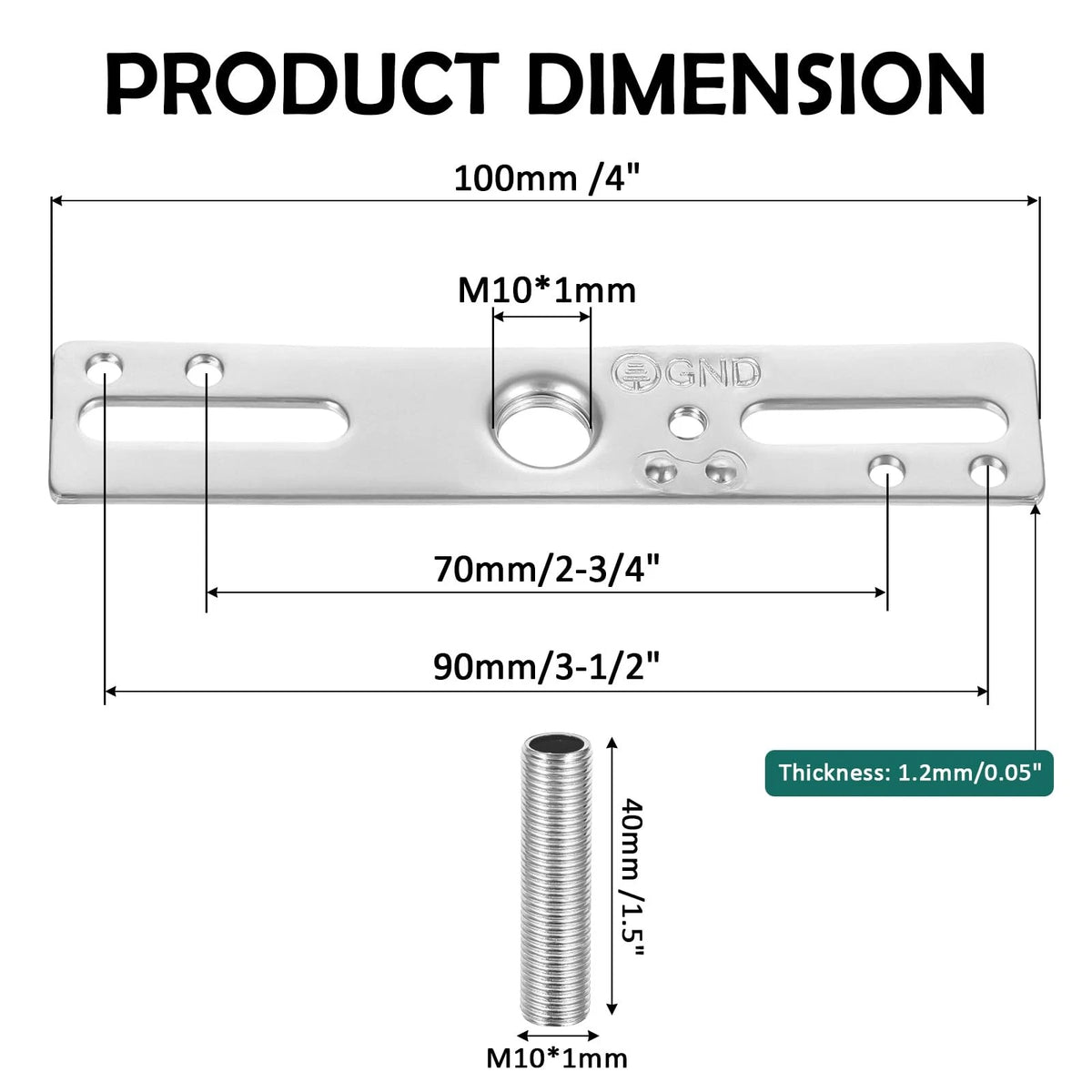 3X Ceiling Light Fixture Mounting Bracket Kit for 4 Inch Silver