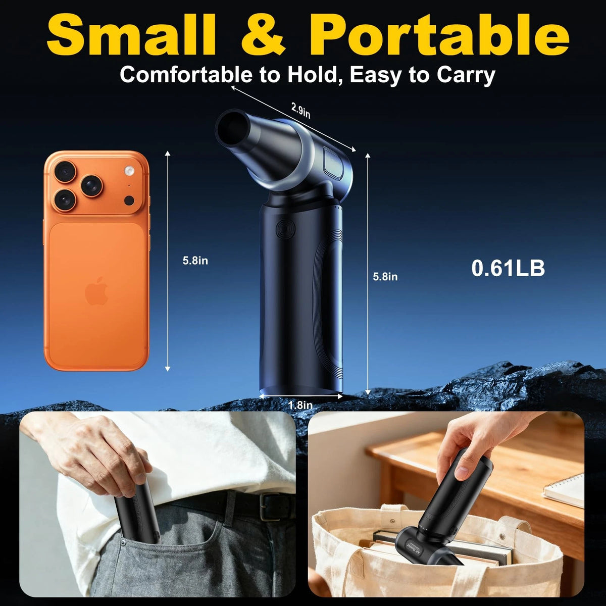 Rechargeable Cordless Mini Air Duster for Automotive Cleaning