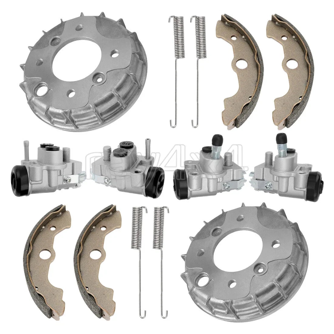 Front L/R Brake Cylinder & Drum Kit for Honda Rancher 400 TRX400 (2004–2007)