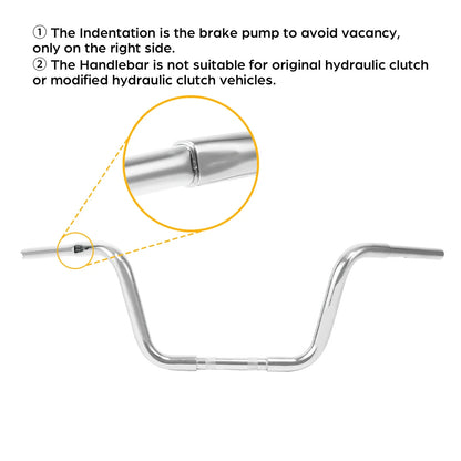 10" Rise Ape Hanger Handlebar for Harley Sportster XL, FLST, FXST (Fits 1 1/4")