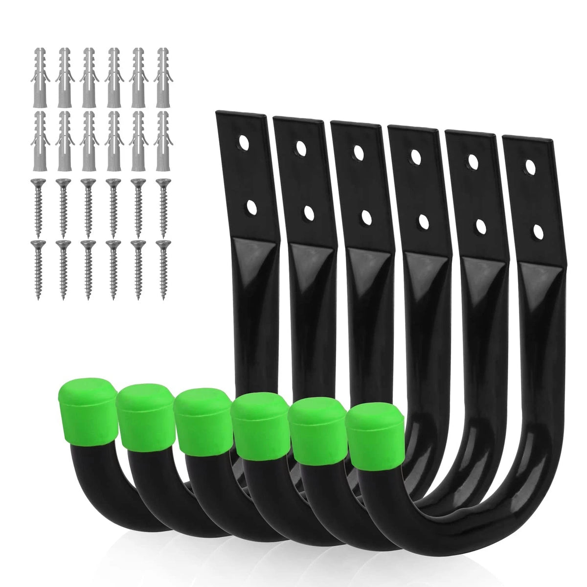 Set of 6 Heavy Duty Garage Storage Utility Hooks for Various Applications